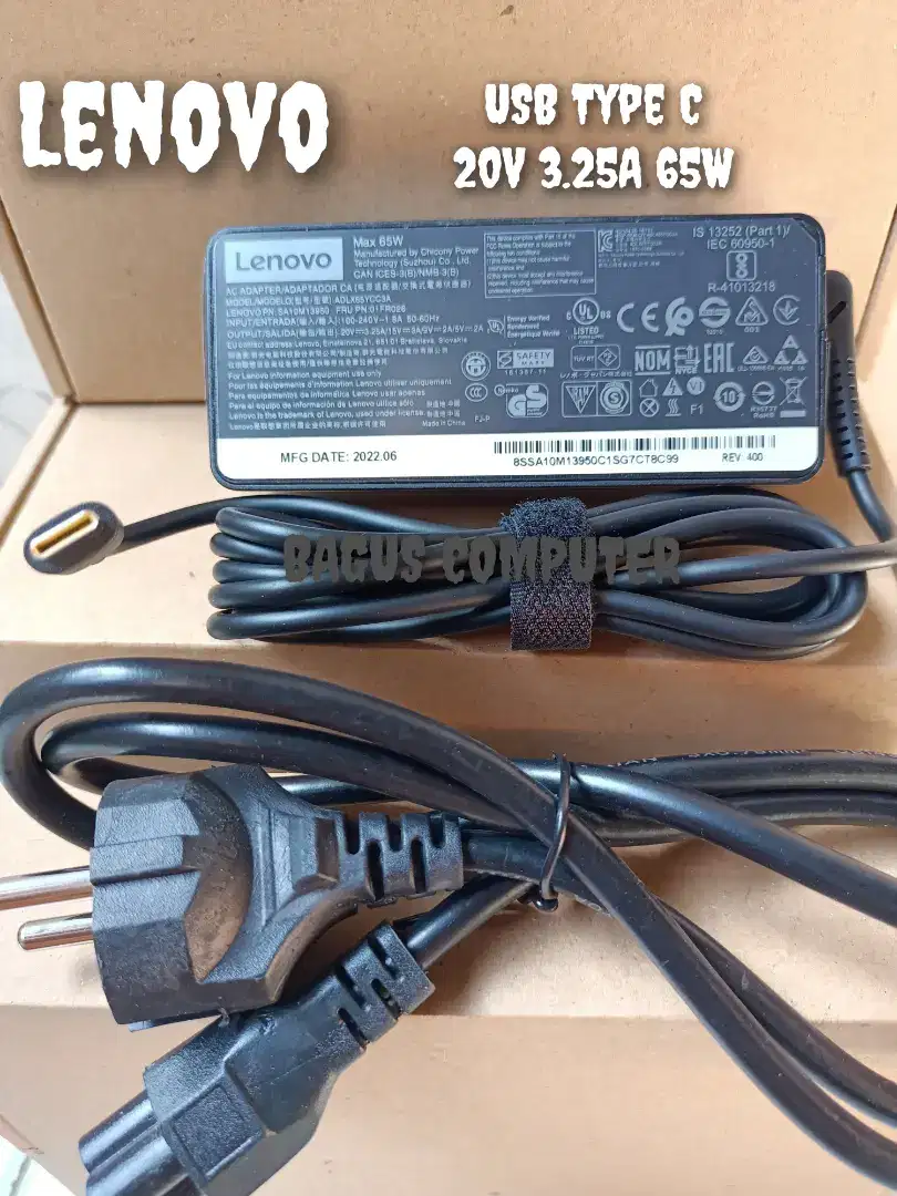 Adaptor charger laptop Lenovo USB Type C 65W Original