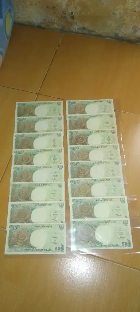 JUAL UANG KERTAS RP 500 GAMBAR ORANG UTAN TAHUN 1992 MASIH BARU