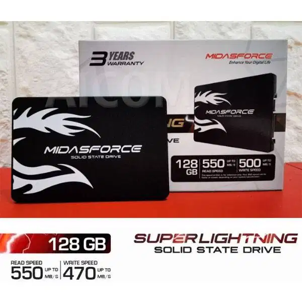 SSD Midasforce Super Lightning 128GB TLC SATA 3 Garansi Resmi 3 Tahun
