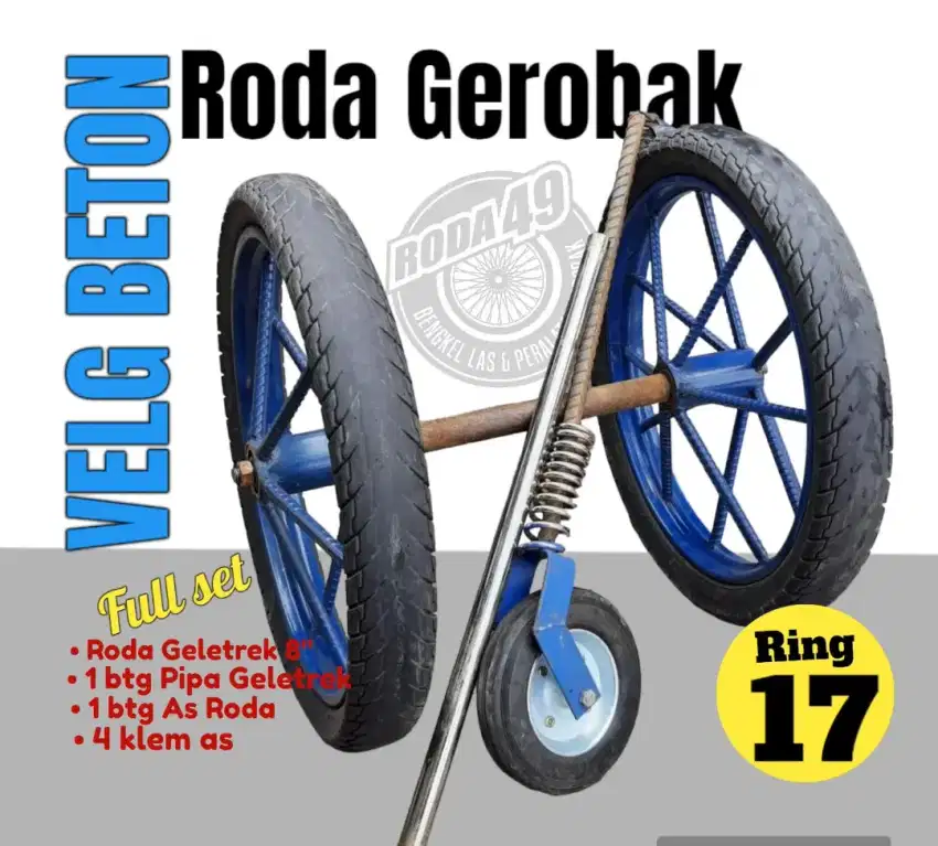 Roda Gerobak ring 17 velg beton