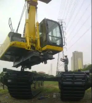 Amphibious ponton undercarriage excavator swamp backhoe floating