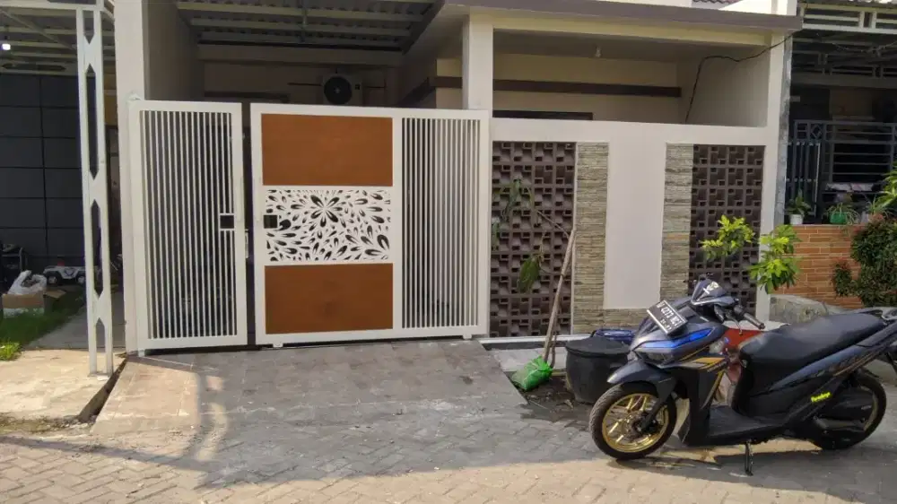 Pagar rumah minimalis cantik motif custom