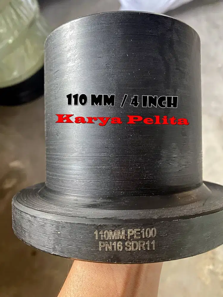 stub end hdpe 110mm pn 16 sdr 11 ready stock