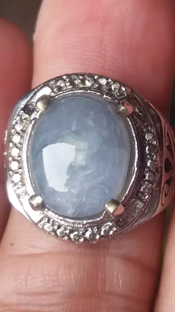 Jual Batu Cincin Permata Blue Sapphire Crystal Burma Good Looking