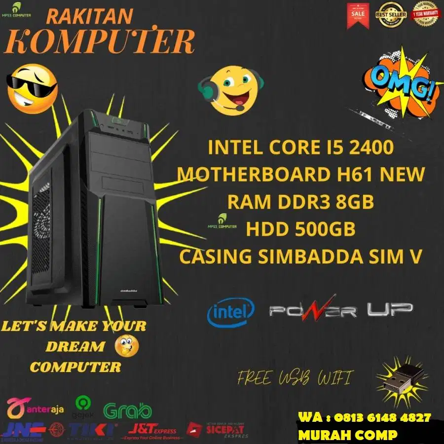 CPU RAKITAN Core i5 2400 RAM 8GB HDD 500GB