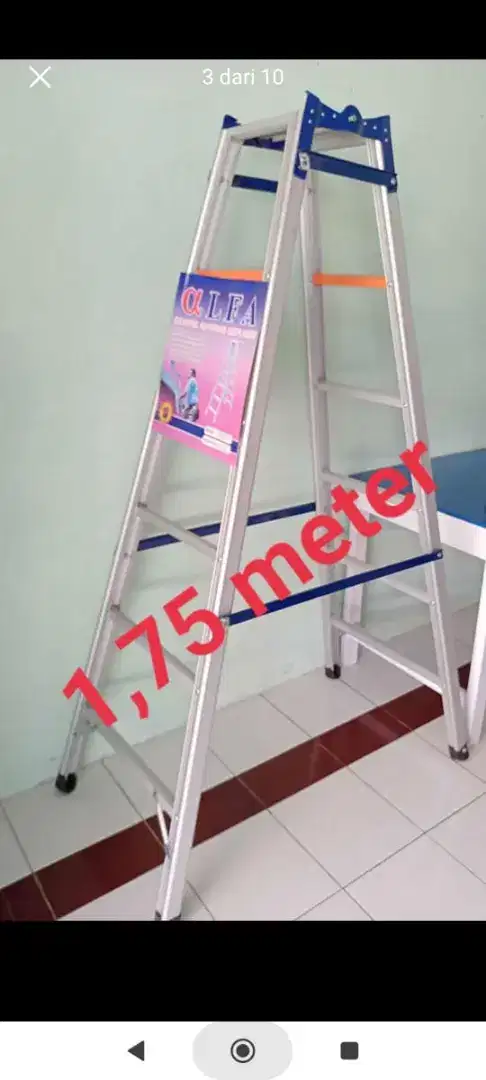 Tangga lipat aluminium merk Alfa 1,75m