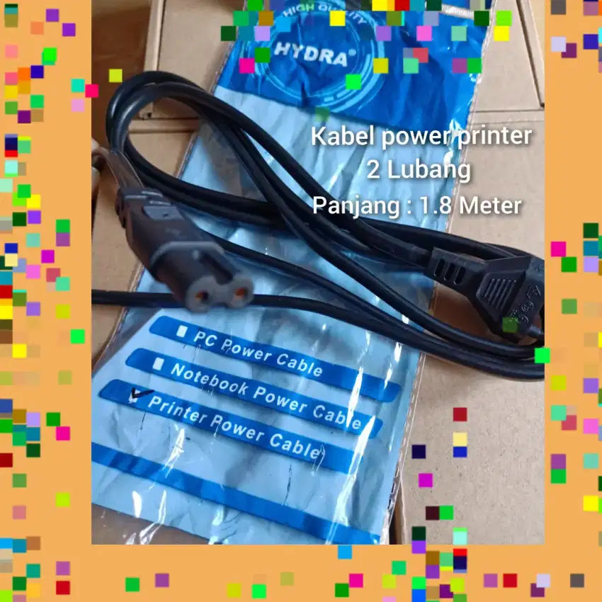Kabel power printer Lubang 2 HIGH QUALITY ORI