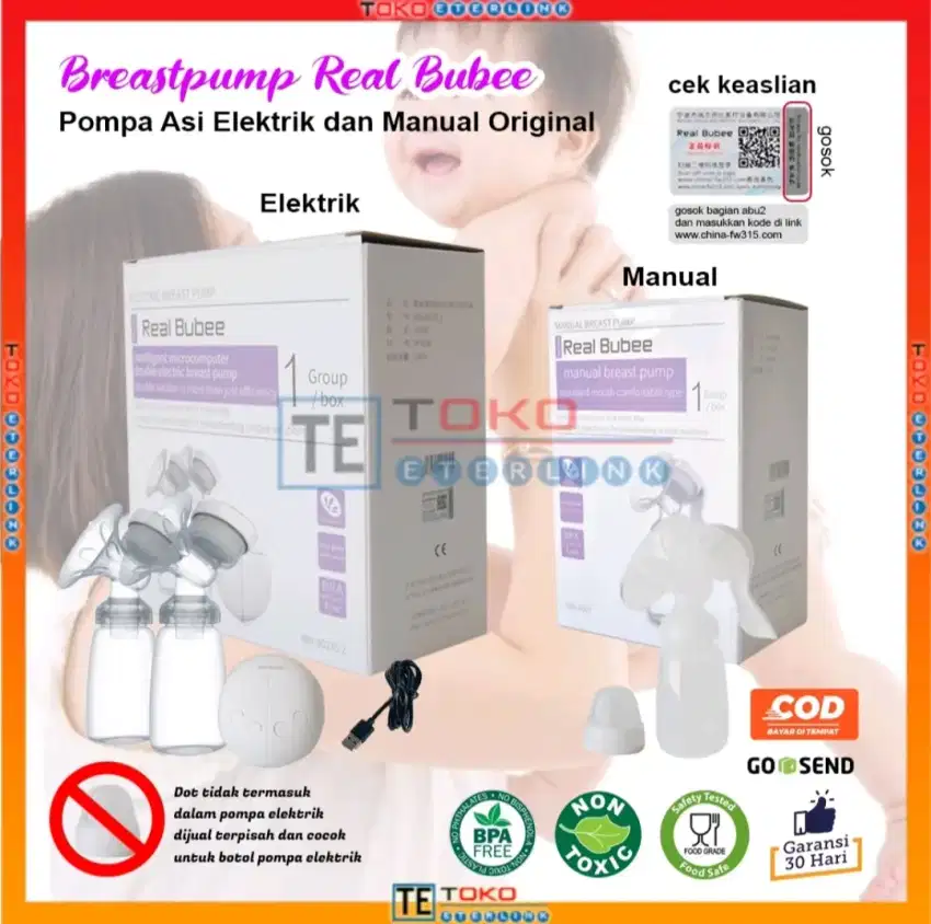 Real Bubee Breast Pump Elektrik Original