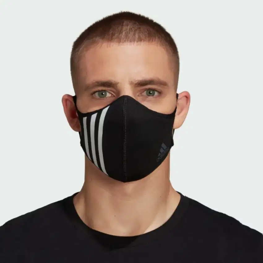 Masker Adidas FACE COVER 3-STRIPES - NOT FOR MEDICAL USE Black HF7045