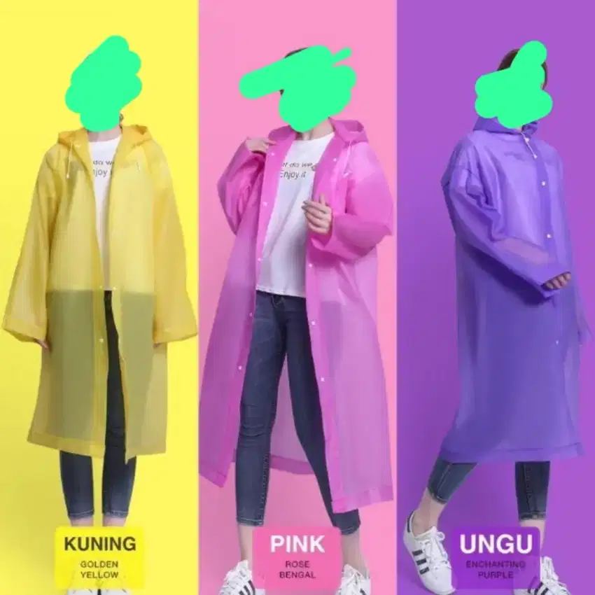 Jas Hujan Plastik EVA Raincoat Poncho All Size Transparant Ringan