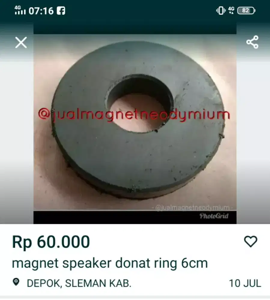 Magnet ring hitam ferrit 6cm