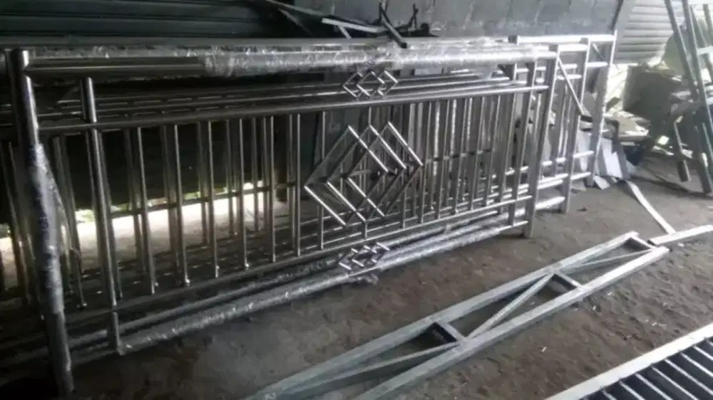 Pagar minimalis/stainless, relling tangga, balcon, canopy dll