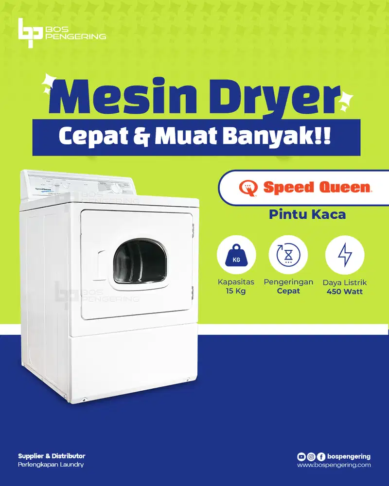 PROMO Mesin Pengering Speed Queen LDL3TRGW Dryer SpeedQueen 15Kg