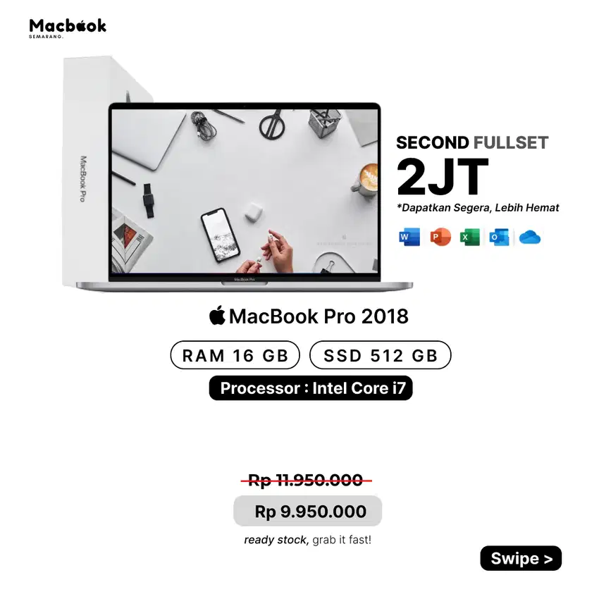 SPESIFIKASI TINGGI! MACBOOK PRO 2018 15 16/512GB