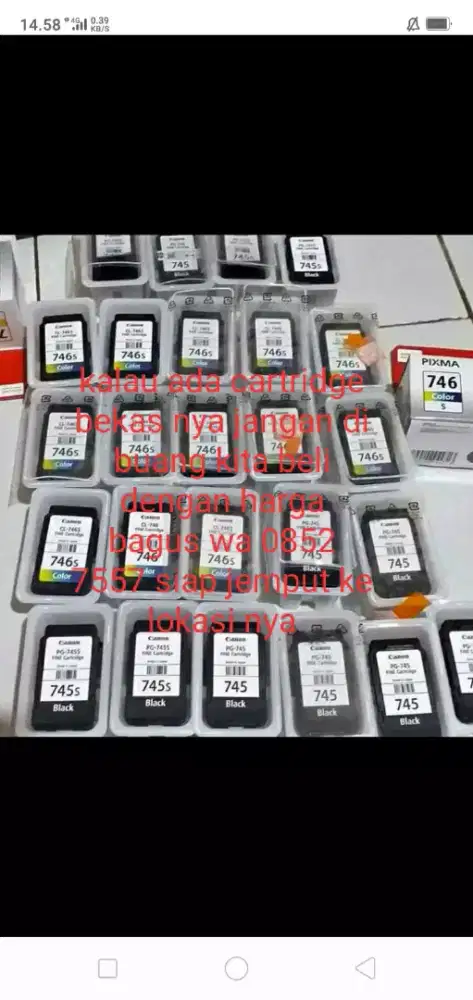 Beli barang bekas atau kosongan nya