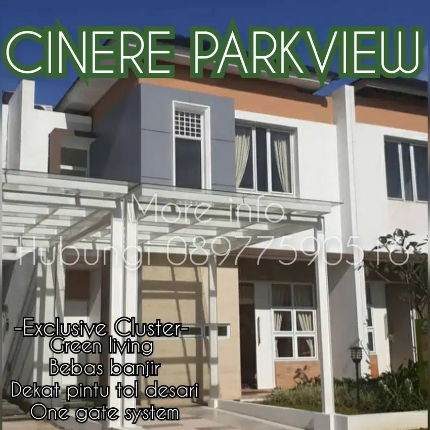 dijual rumah cinere parkview kpr dp 0% free ajb lokasi dekat tol