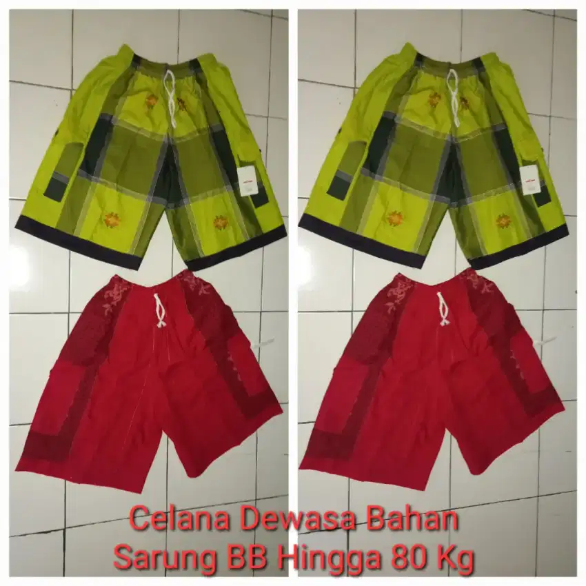 Celana Pendek Dewasa Bahan Sarung BB sd 80 Kg