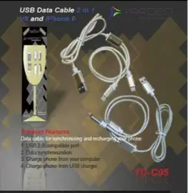 Usb Kabel Data 2in1 Yarden YD-C05