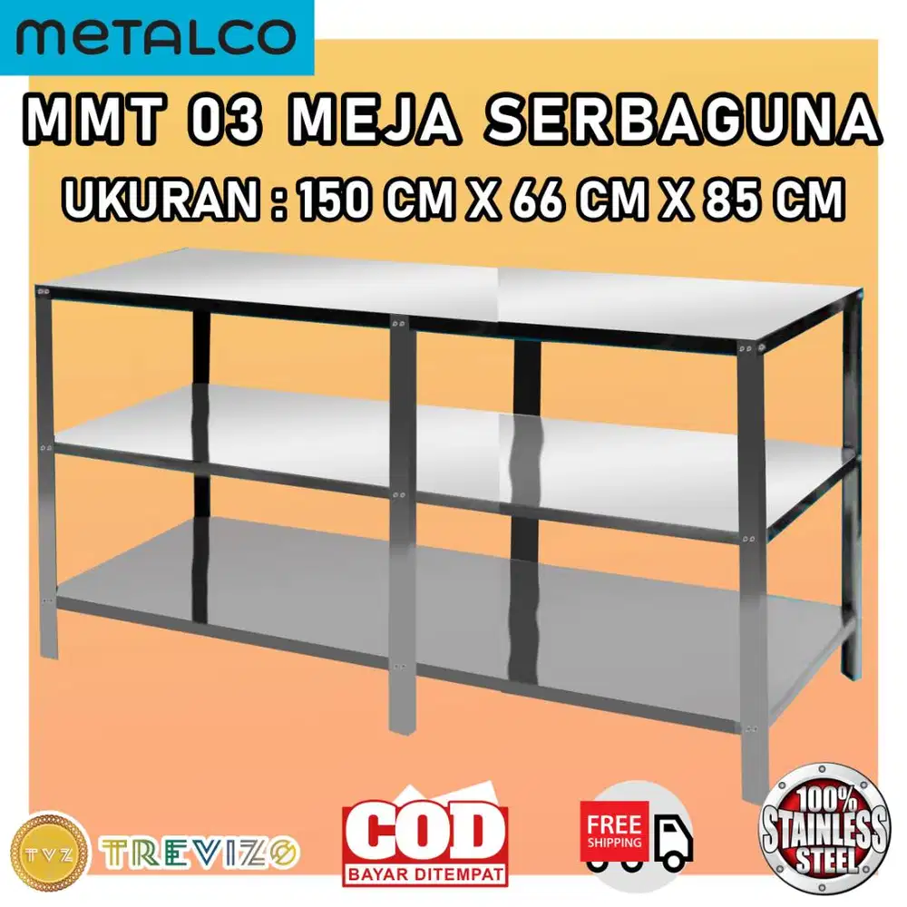 Meja Dapur / Kompor / Sink Stainless Steel Serbaguna