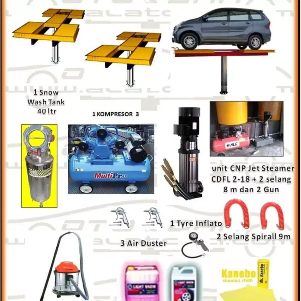 Paket Cuci Mobil 2 Hidrolik Meja Semi H