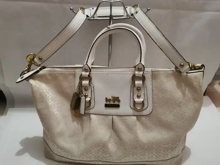 Coach Madison Sabrina Optical C Ivory Satchel Bag 2 in 1 Authentic