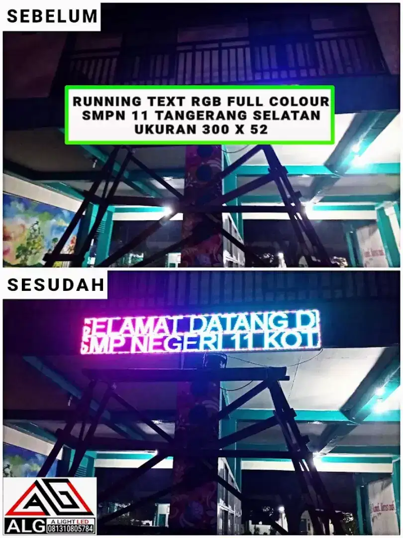 Running text full colour sekolah