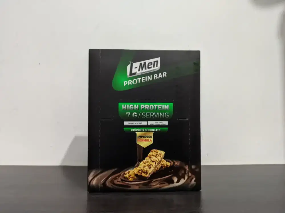 L-Men Protein Bar Dengan Whey Protein Isolate Crunchy Chocolate 12 Bar