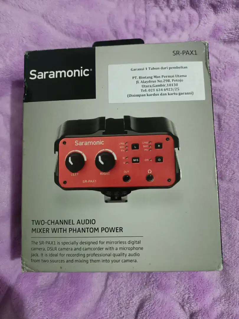 SARAMONIC SR-PAX1 2 Channel Audio Mixer Preamp Mic Adapter for Camera