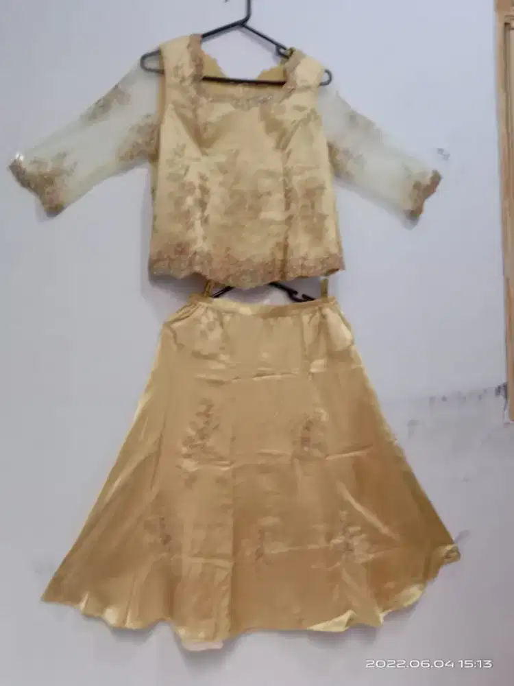 Jual BU Setelan Gaun Dress Mama Ibu Gold