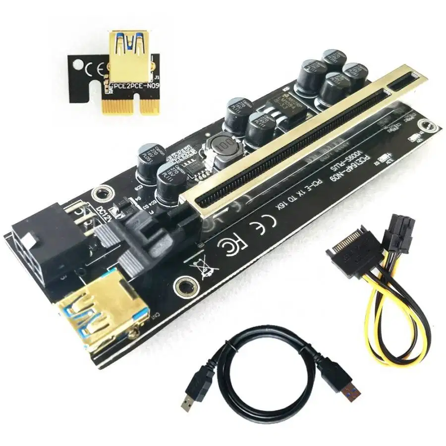 PCIE RISER 6pin 1x to 16x V009S - USB 3.0