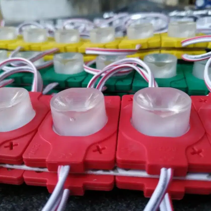 Lampu LED variasi Modul strip 1 mata besar Lensa DC 12V & DC 24V