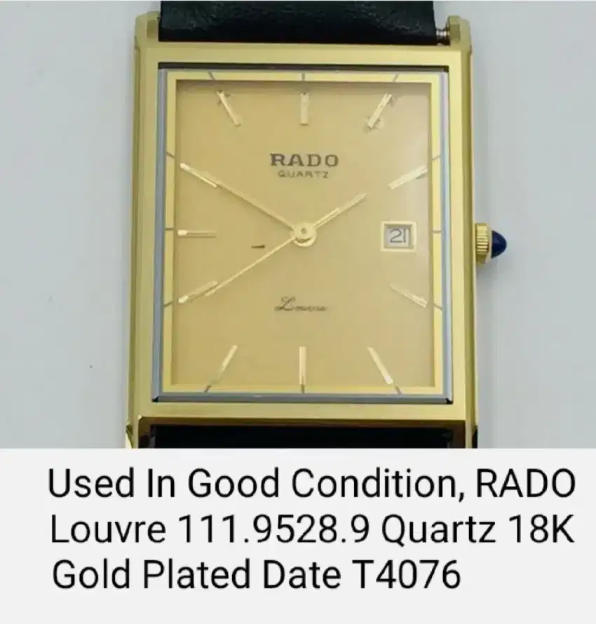 Jam Tangan Pria RADO seri Louvre Quartz Original Swiss 1990