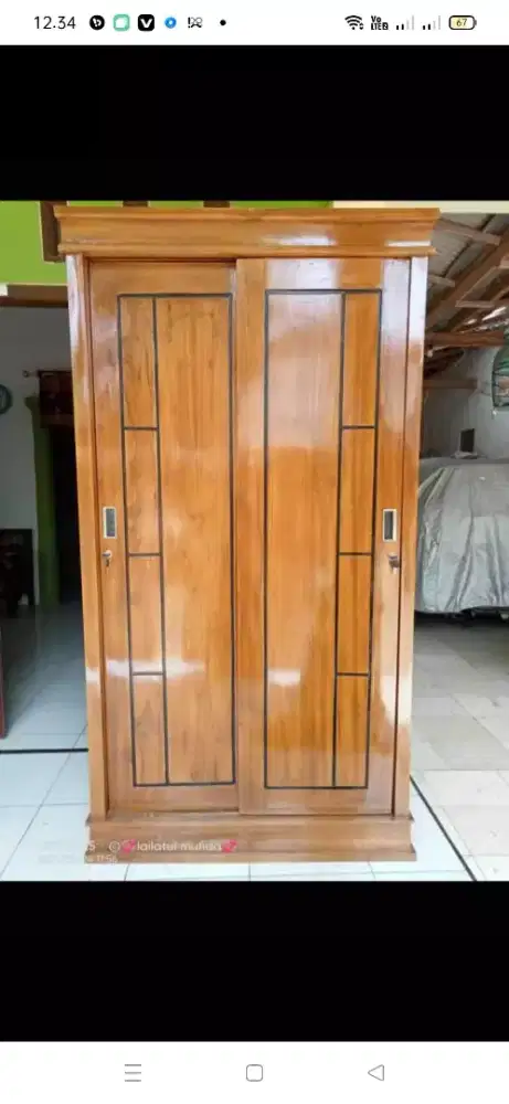Lemari sliding 2pintu JATI