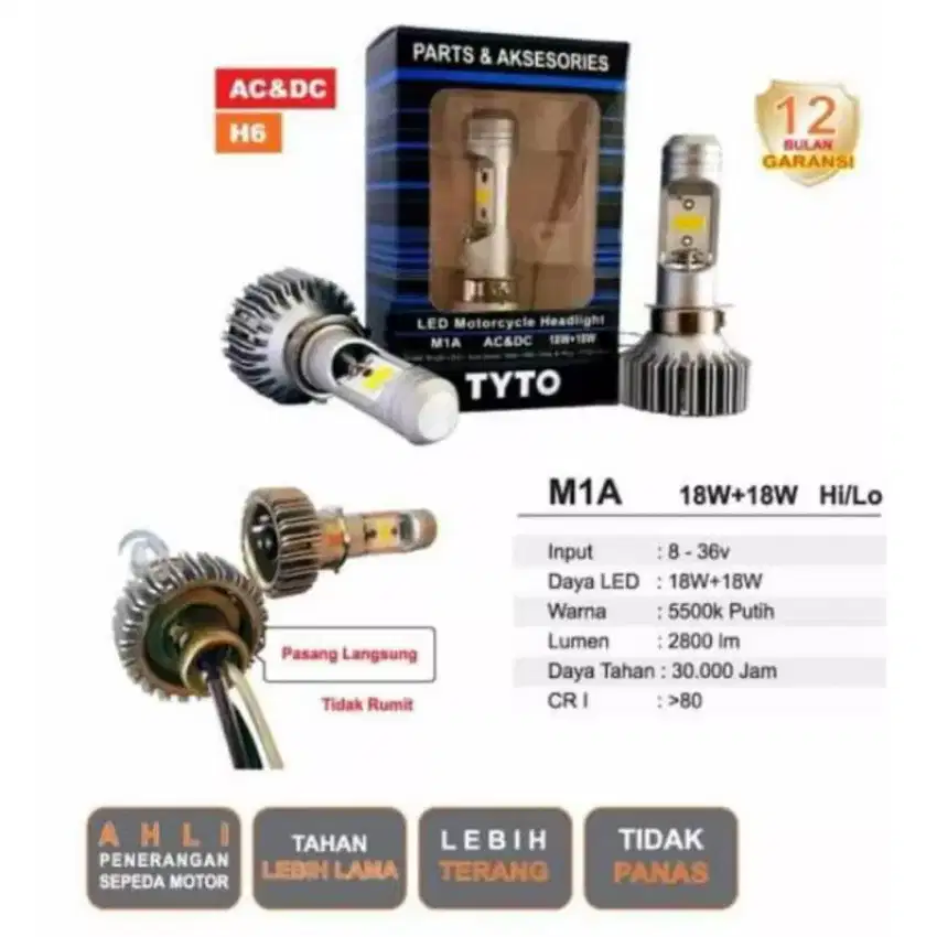 Lampu LED TYTO M1A H6 18watt original