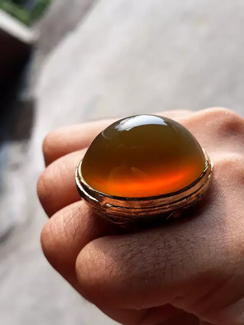 Batu Anggur Klasik JUMBO Natural Brown Chalcedony Rasa Solar Aceh