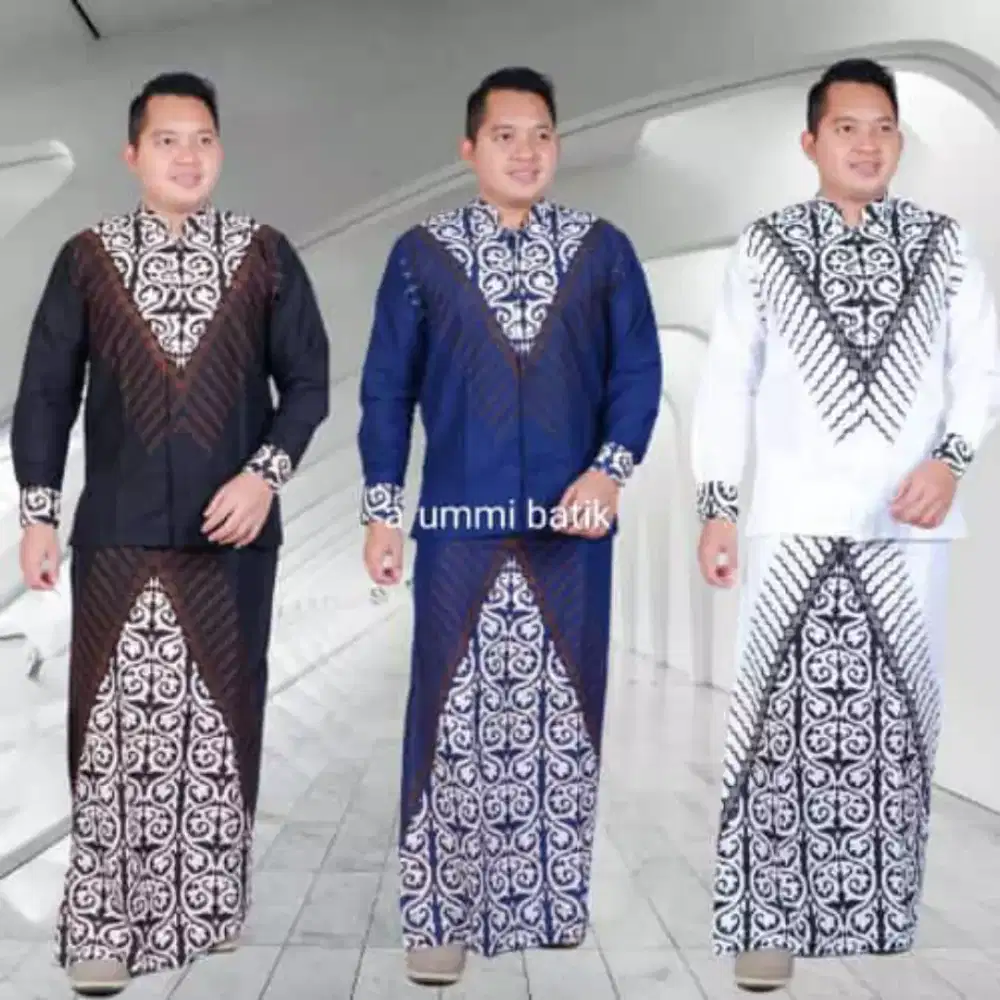 Setelan sarung kemeja Koko batik solo