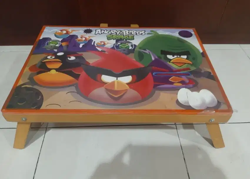 Meja lipat kayu anak2 bergambar angry bird