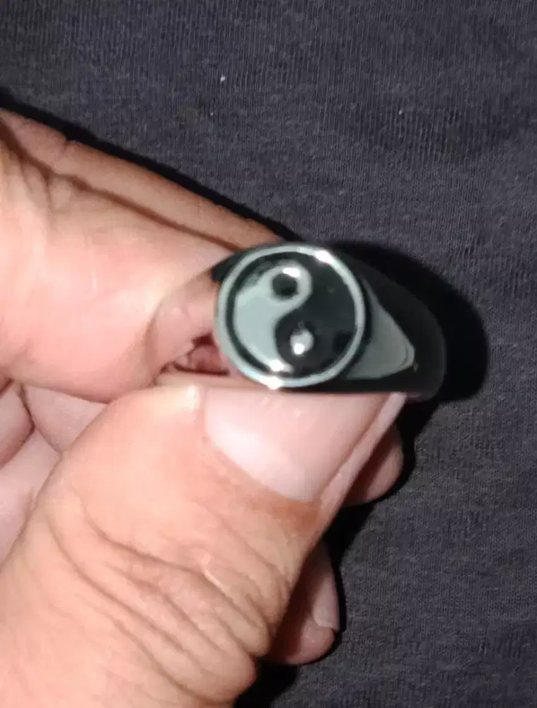 DIJUAL CINCIN SIMBOL YIN YANG BAHAN PERAK,ANTI KARAT.IMPORT ASLI CHINA