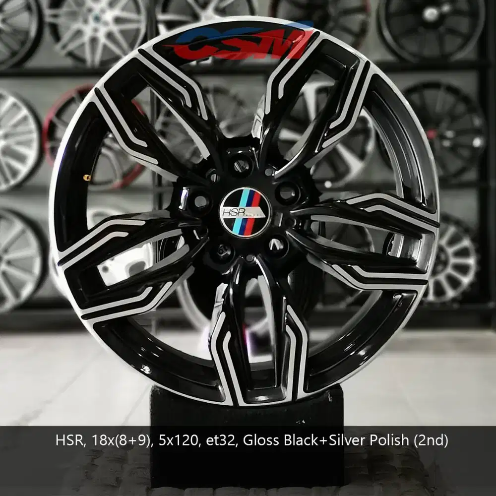 SALE!!! Velg HSR r18 Black Machined (2nd) for BMW 3, 4, 5 series