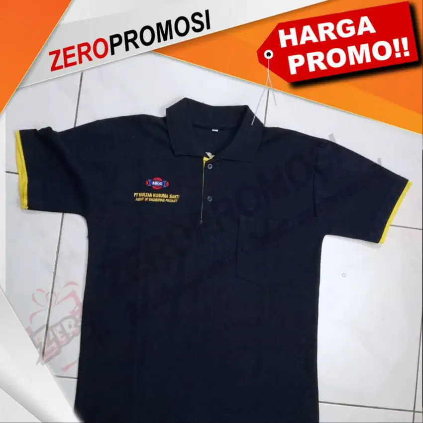 Souvenir Kaos/Baju Warna Custom Bordir Berkerah Tanpa Manset