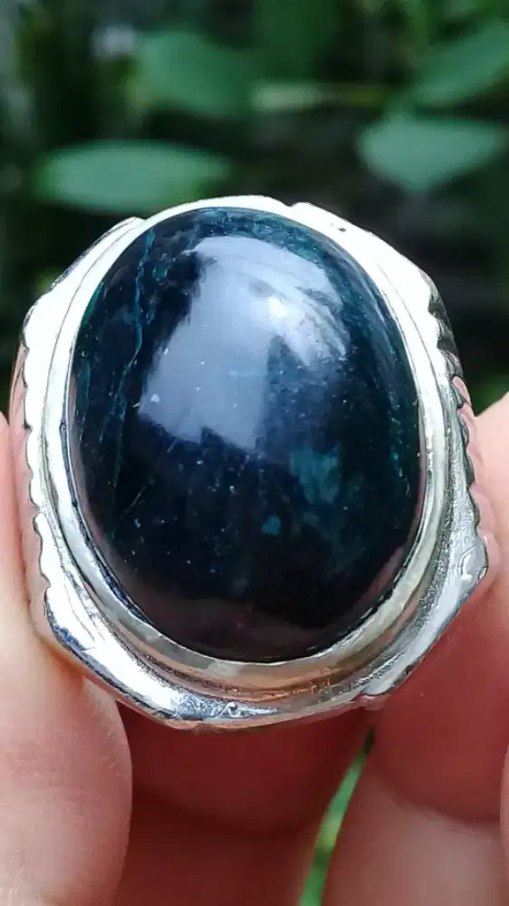 Jual Batu Cincin Natural Bluish green Bacan Doko Coklat Unik sekali