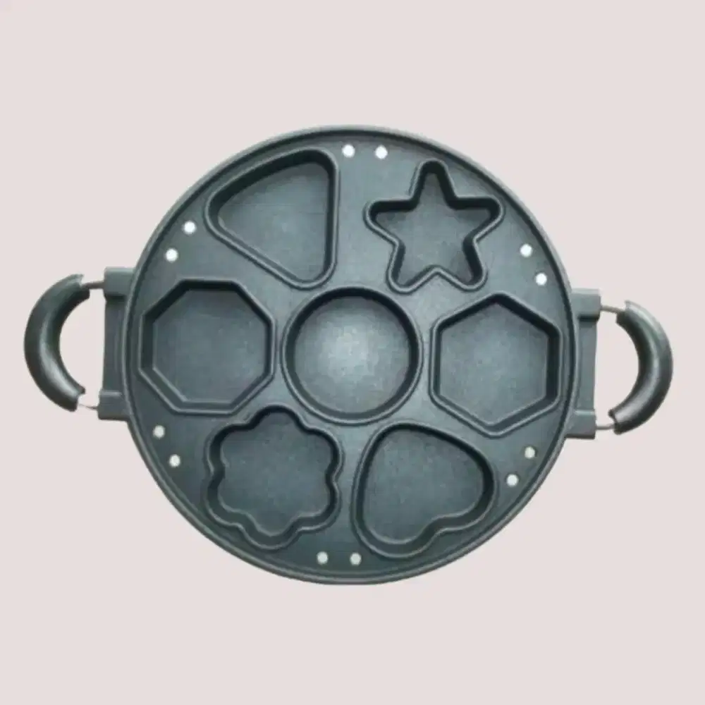 Loyang 7 lubang motif - Cetakan Kue Lumpur / Martabak Mini