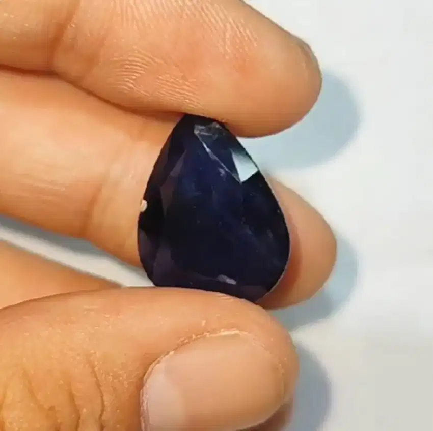 Batu Blue Sapphire 24cts Cutting Tear Eye Natural Sapphire Safir Biru