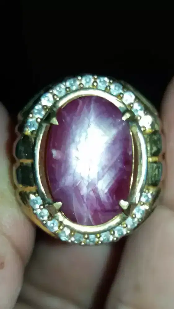 Jual Batu Cincin Permata Red Pinkish Ruby Star Burma Bagus sekali