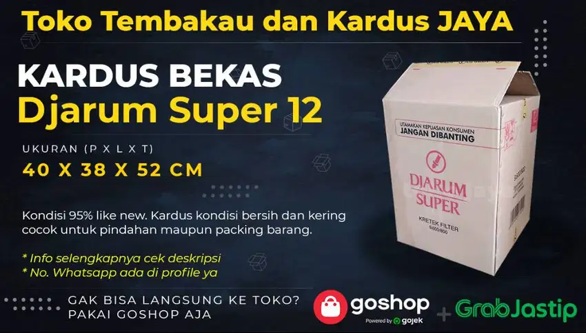 Kardus Bekas Djarum Super 12 Untuk Packing atau Pindahan