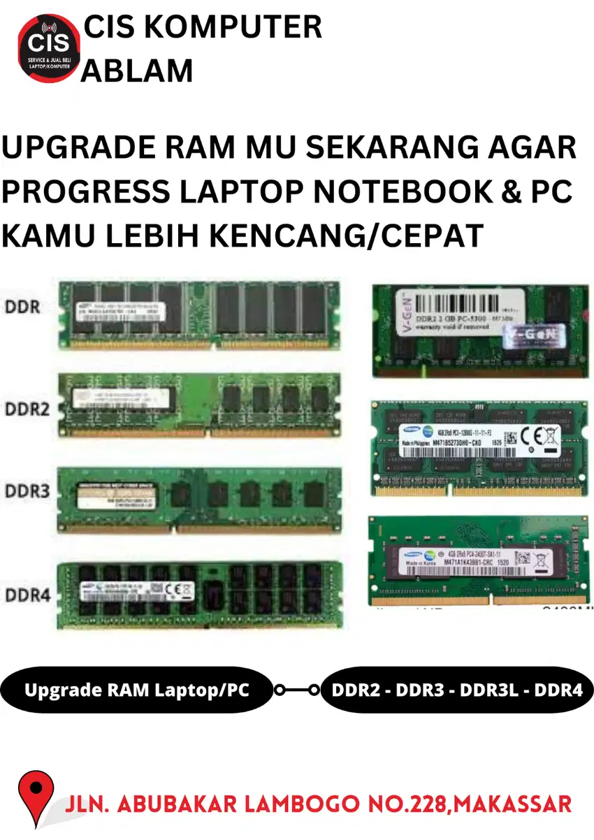 Upgrade Ram Laptop , Notebook, Dan Komputer PC, Biaya Pasang Terjangka