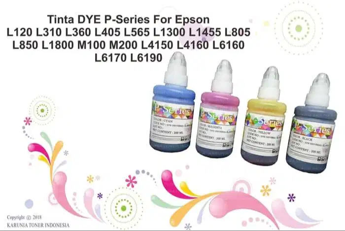 Tinta DYE P-Series For Epson L120 L310 L360 L405 L565 L1300 New 200ML