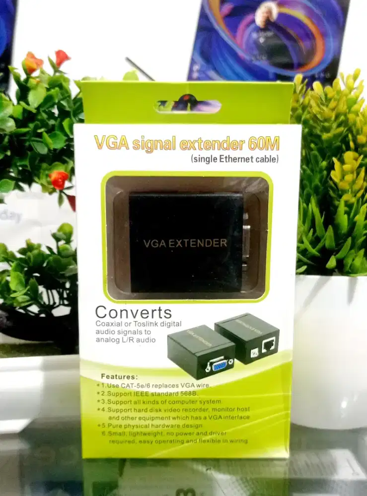 VGA Extender Perpanjangan 60 Mtr Dengan Kabel UTP Cat5/Cat6. mediaLand