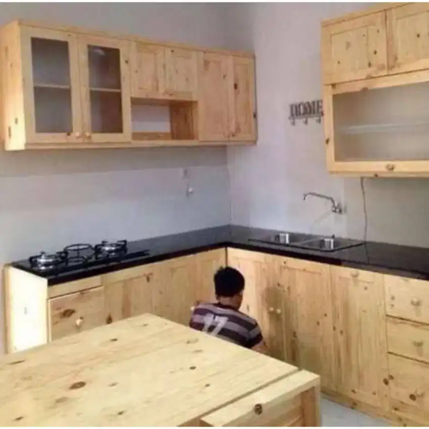 KITCHEN SET KAYU JATI BELANDA TERMURAH CUMA 1,5 JUTAAN AJA