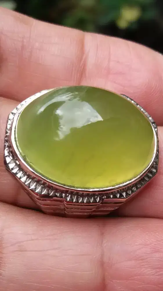 Jual Batu Cincin Yellowish Green Chalcedony Chrome Garut Good